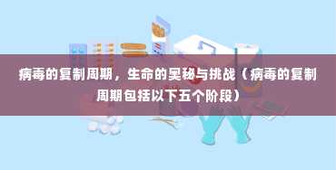 病毒的复制周期，生命的奥秘与挑战（病毒的复制周期包括以下五个阶段）